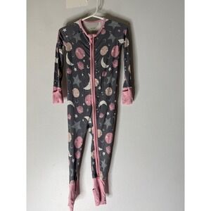 Little Sleepies Pink to the Moon and Back Bamboo Zippy Pajamas Size 12-18 months